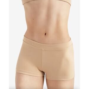 Capezio Boy Cut Low Rise Shorts ballet dance nude tan beige sz Large L NEW NWT